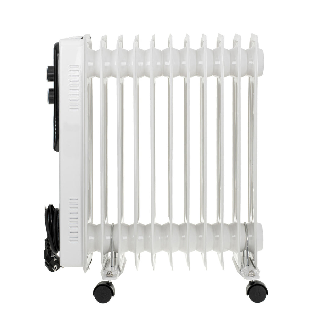 Adler oil heater, 11 ribs, power 2500W, 3 heating levels, white, AD 7817