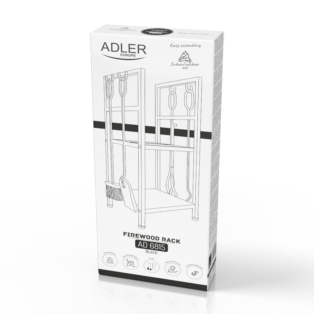 Adler metal wood rack, with tools, metal, black, AD 6815