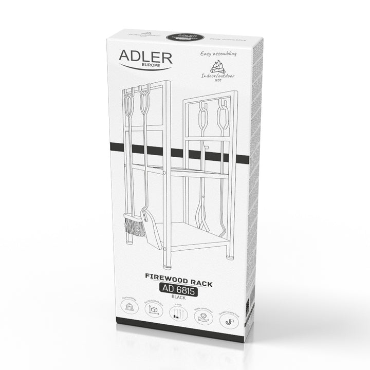 Adler metal wood rack, with tools, metal, black, AD 6815