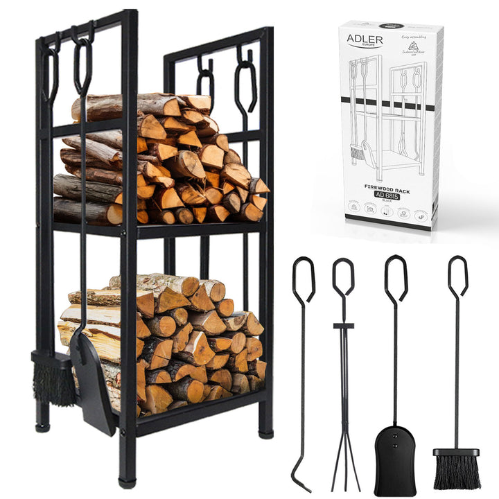 Adler metal wood rack, with tools, metal, black, AD 6815