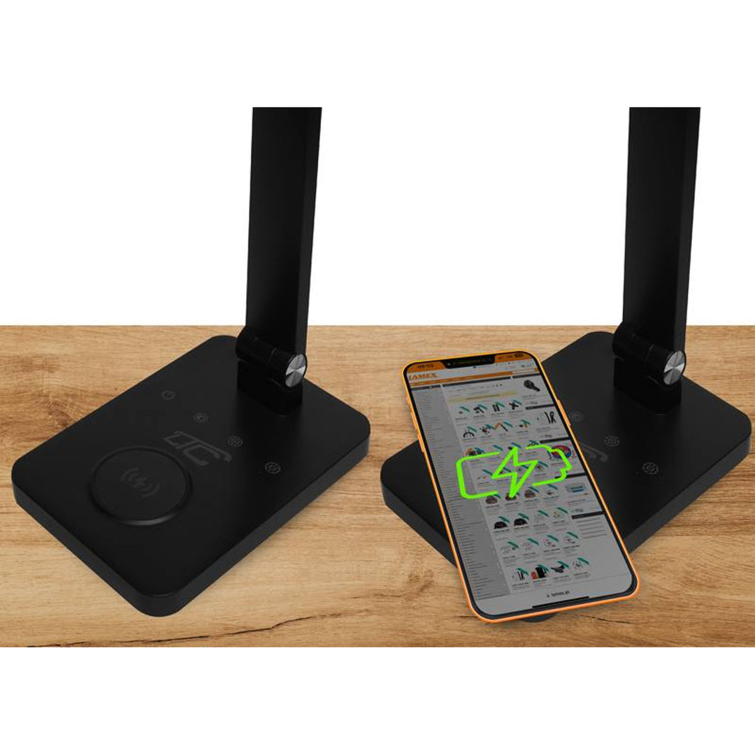 LTC office lamp, LED 10W, three light temperatures, inductive charging, touch panel, LXL0099C