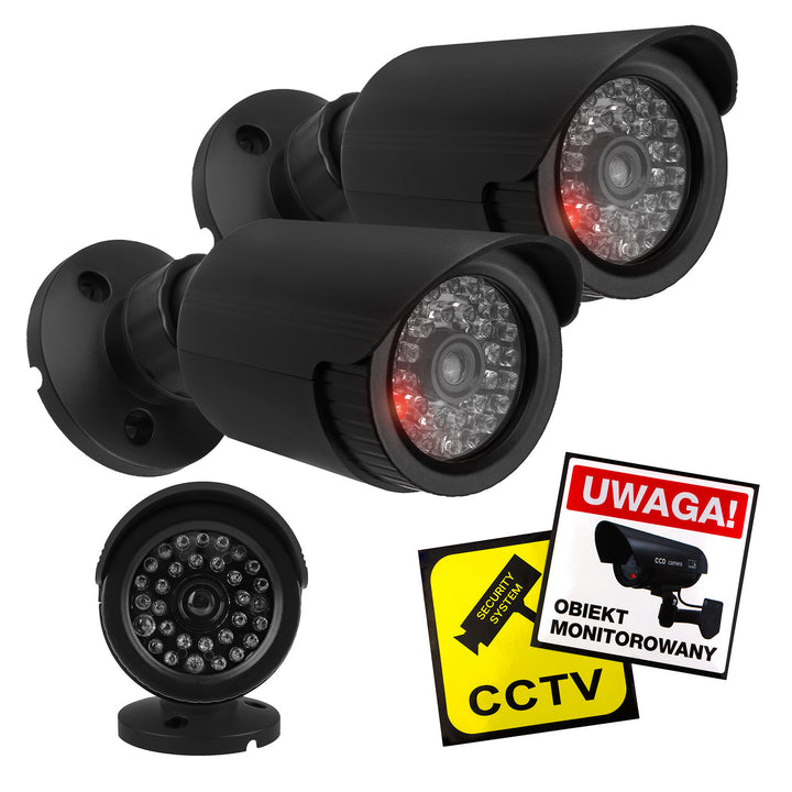 Set of two dummy tube cameras, IR LEDs, black, 2xAA power supply (not included), ABS, IR1800 BT
