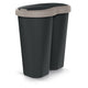 Compacta R Duo trash garbage can, brown/black, 40L capacity, one compartment, two lids, NDRF40-WG5C_S411