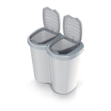 Compacta B Duo trash garbage can, gray/ash, 40L capacity, one compartment, two lids, wall-mounted version, NDBS40-429U_427C