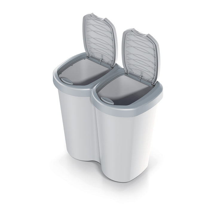 Bosca bruscair Compacta B Duo, liath/fuinseog, toilleadh 40L, urrann amháin, dhá chlúdach, leagan balla-suite, NDBS40-429U_427C