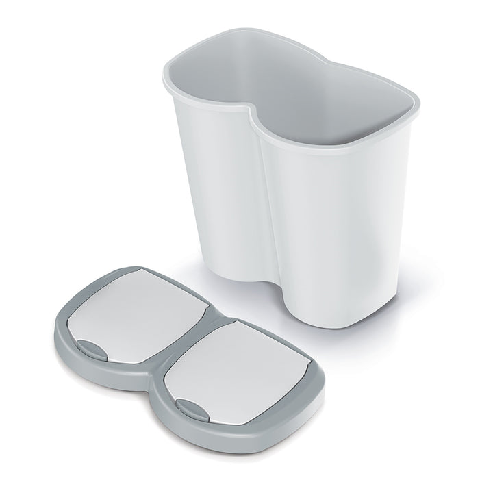 Bosca bruscair Compacta B Duo, liath/fuinseog, toilleadh 40L, urrann amháin, dhá chlúdach, leagan balla-suite, NDBS40-429U_427C