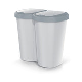 Compacta B Duo trash garbage can, gray/ash, 40L capacity, one compartment, two lids, wall-mounted version, NDBS40-429U_427C