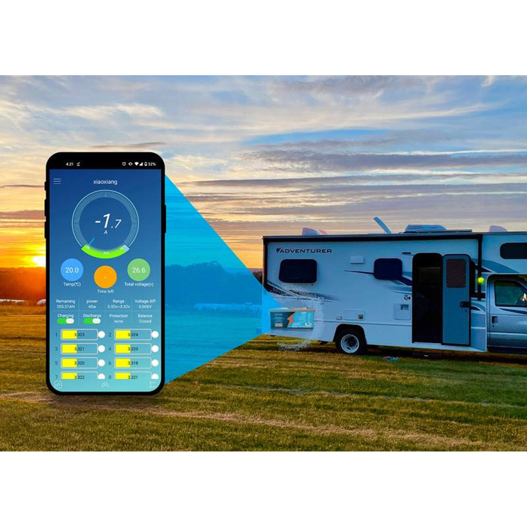 Ceallraí Lexton LiFePo4 Litiam Iarainn Fosfáite, le BMS, 12.8V, 200Ah, LXLFP200 + Coigeartóir Ceallraí LTC Energy LiFePO4