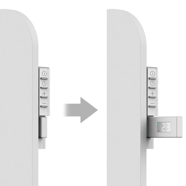 Cronos infrared heater, 450W, with thermostat and remote control, adjustable from 10°C to 50°C, low energy loss, Titanium CR-500