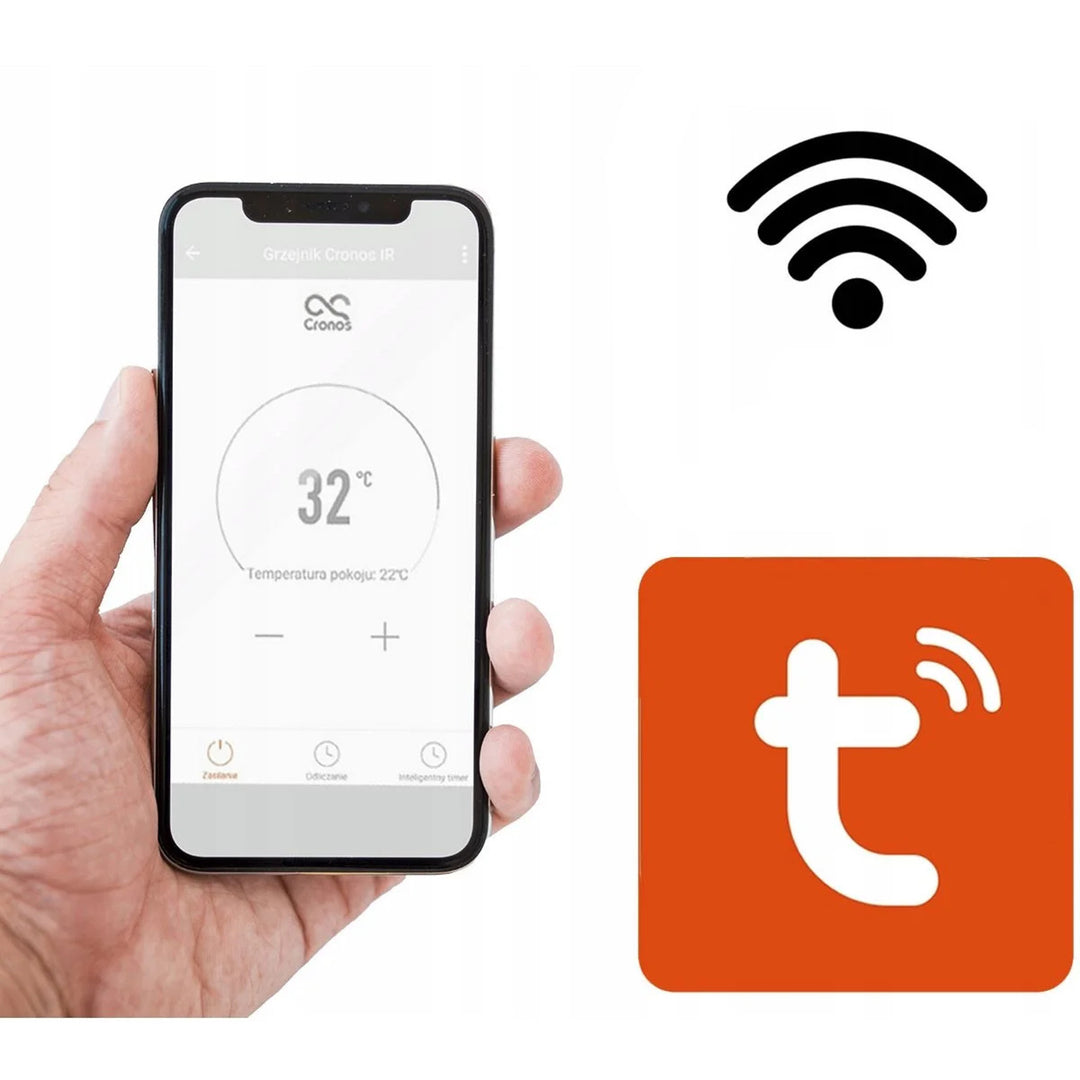 Cronos infrared heater, 450W, with thermostat and remote control, adjustable from 10°C to 50°C, low energy loss, Titanium CR-500