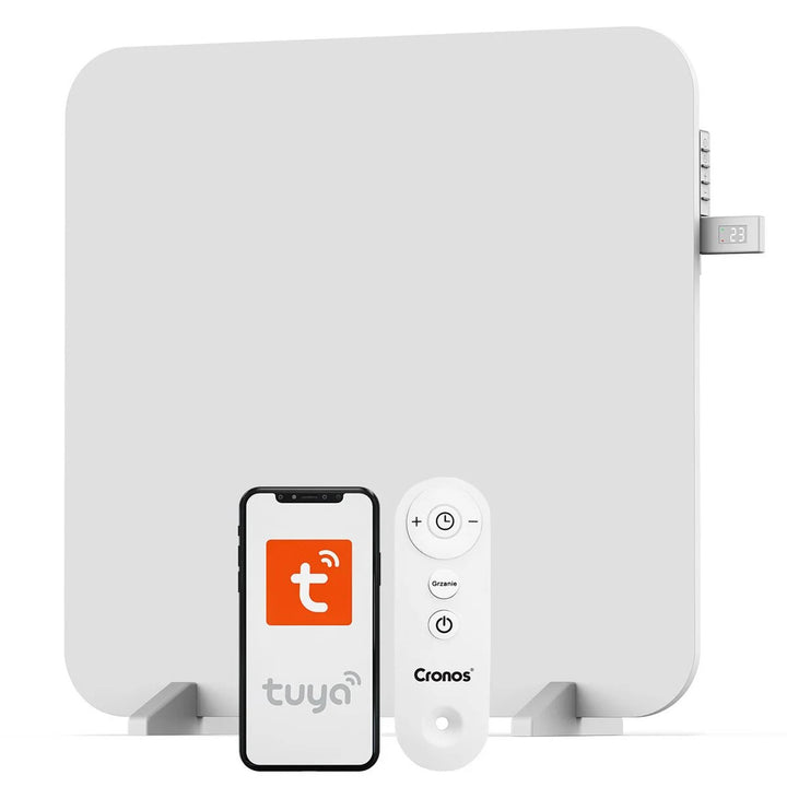 Cronos infrared heater, 450W, with thermostat and remote control, adjustable from 10°C to 50°C, low energy loss, Titanium CR-500