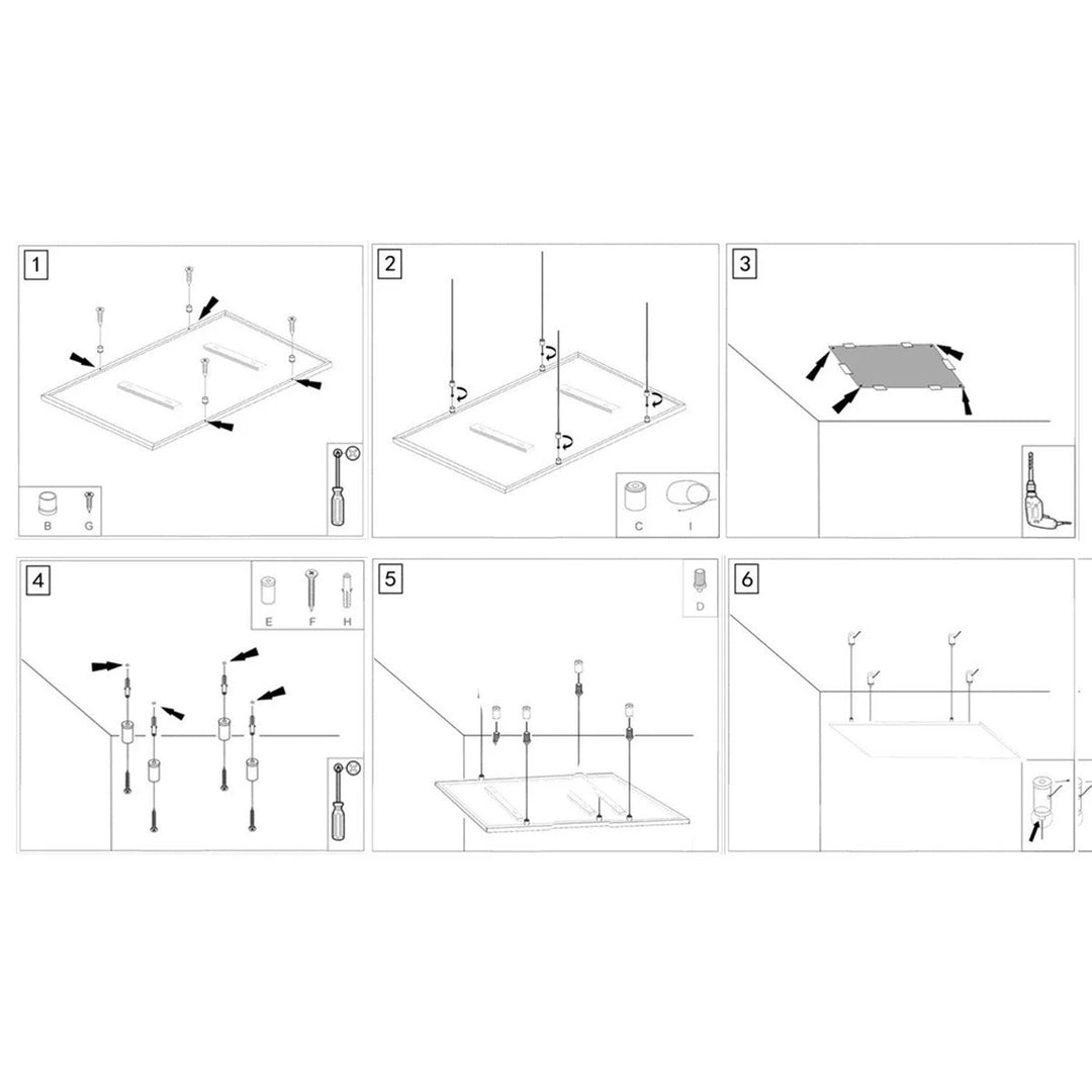 Ceiling mounting kit for Cronos radiant heaters, cord length 1m, stainless steel