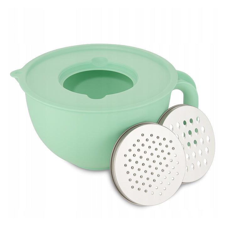 Practic kitchen bowl, plastic, 2 steel grater, mint, 5612066512