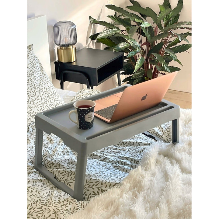 Practic folding table, portable, for garden bed, breakfast tray, cappuccino color, 56120722