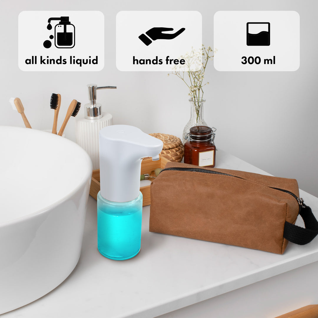 Promedix automatic dispenser, dispenser container for liquid soaps, disinfectant liquids, 300ml, white, PR-540 W + 4 AA batteries Varta Industrial