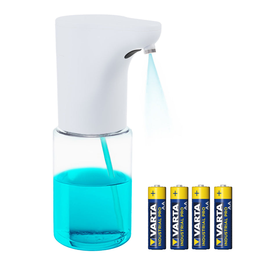 Promedix automatic dispenser, dispenser container for liquid soaps, disinfectant liquids, 300ml, white, PR-540 W + 4 AA batteries Varta Industrial