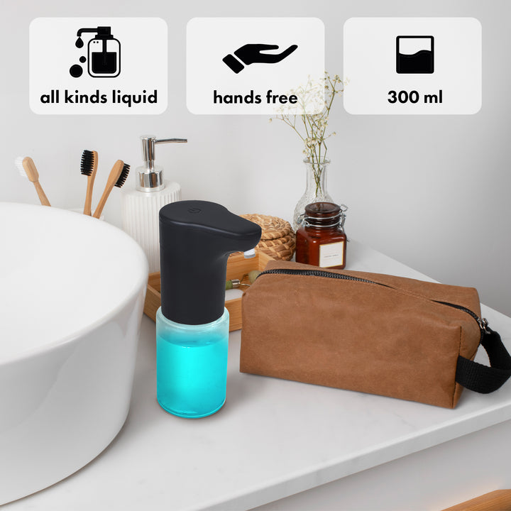 Promedix automatic dispenser, dispenser container for liquid soaps, disinfectant liquids, 300ml, black, PR-540 B + 4 AA Varta Industrial batteries