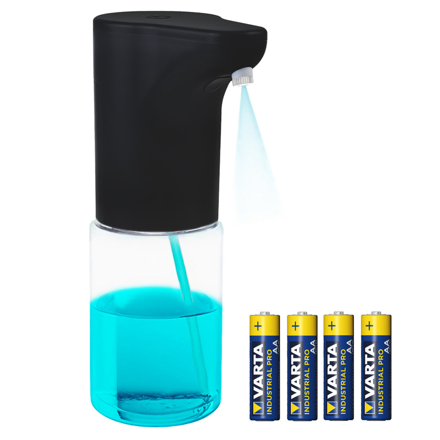 Promedix automatic dispenser, dispenser container for liquid soaps, disinfectant liquids, 300ml, black, PR-540 B + 4 AA Varta Industrial batteries
