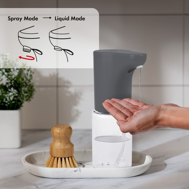 Promedix automatic dispenser, dispenser container for liquid soaps, disinfectant liquids, 300ml, grey, PR-540 GR + 4 AA batteries Varta Industrial