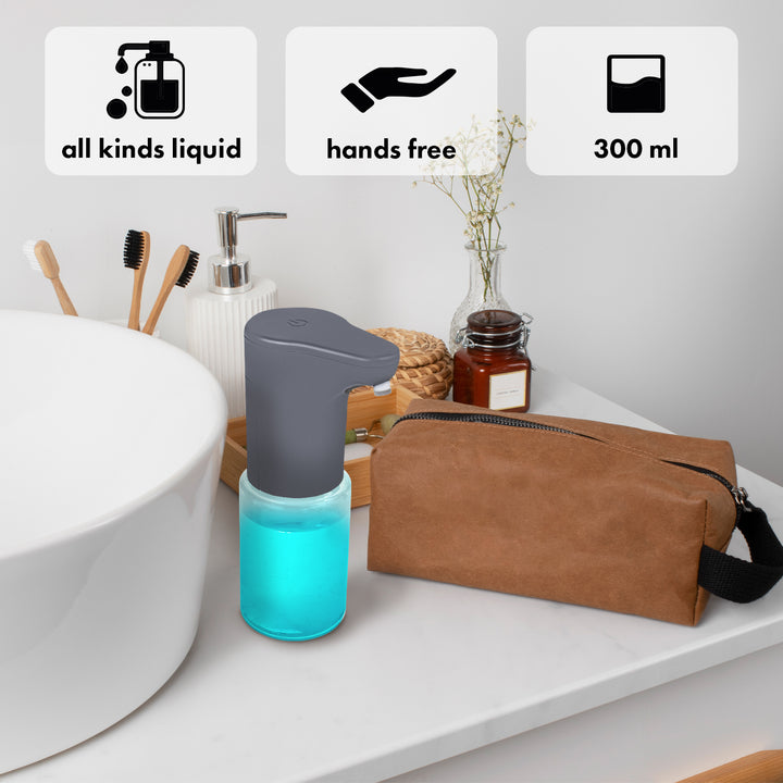 Promedix automatic dispenser, dispenser container for liquid soaps, disinfectant liquids, 300ml, grey, PR-540 GR + 4 AA batteries Varta Industrial