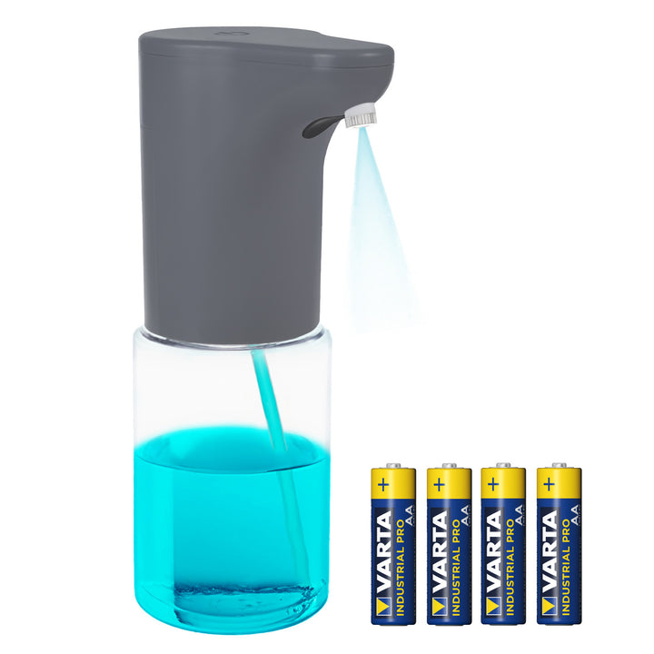 Promedix automatic dispenser, dispenser container for liquid soaps, disinfectant liquids, 300ml, grey, PR-540 GR + 4 AA batteries Varta Industrial