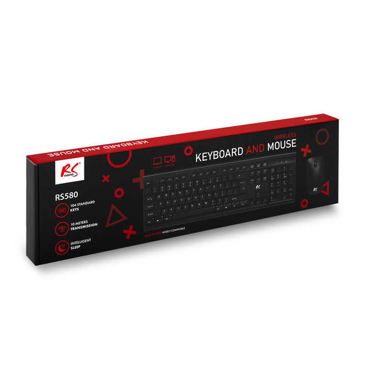 COMBO NanoRS wireless keyboard + mouse, RS580 + 2x AAA alkaline battery Varta Industrial