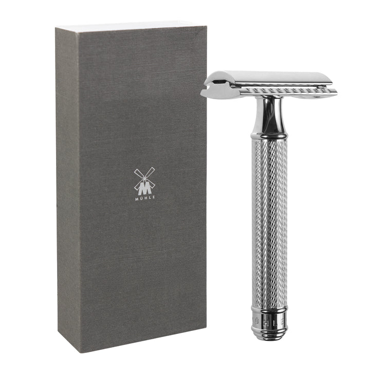 Traditional razor, razor blade, chrome-plated brass, MÜHLE R89
