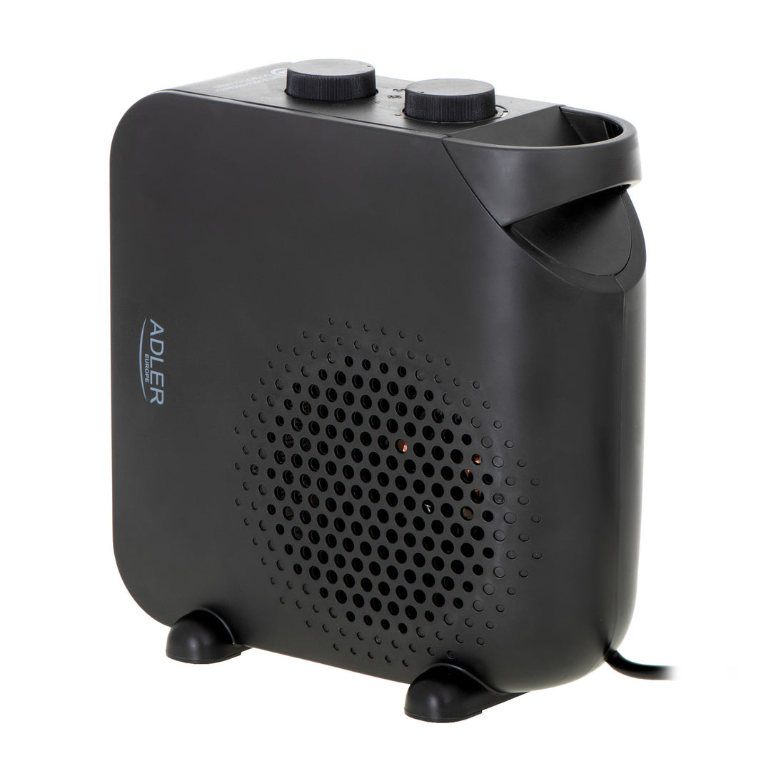Téitheoir lucht leanúna Adler, 2 leibhéal cumhachta, uasmhéid 2000W, teirmeastat, dubh, AD 7725