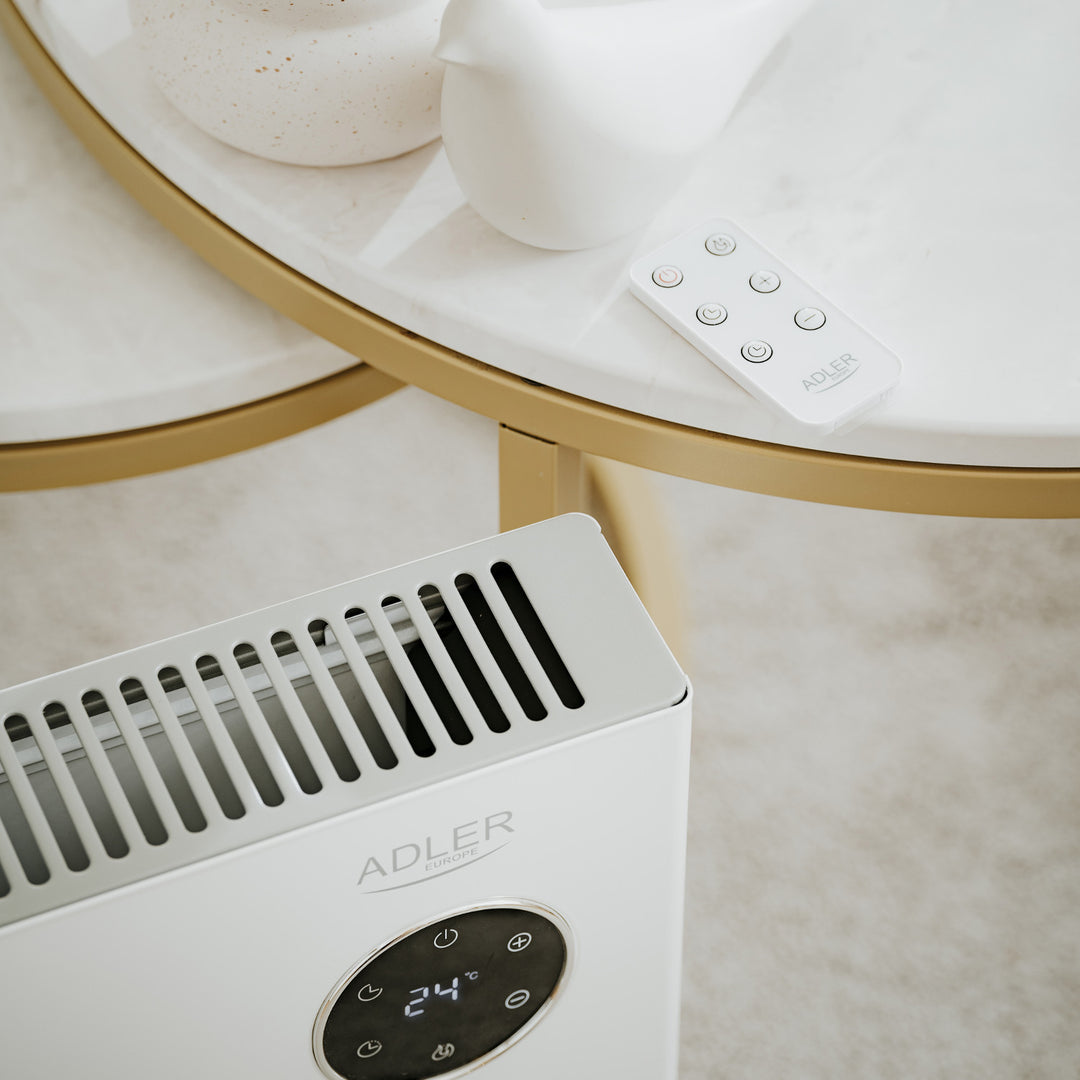 Téitheoir comhiompair Adler, taispeáint LED, cianrialtán, 3 leibhéal téimh, teirmeastat, uasmhéid 2000W, AD 7752