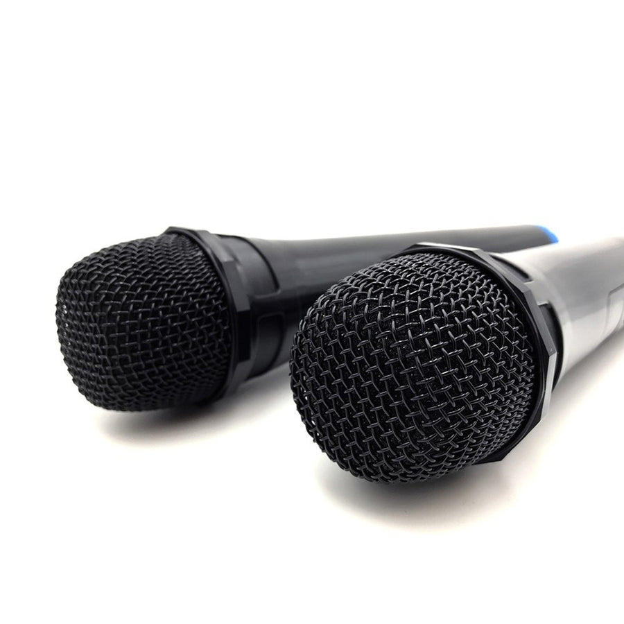 Two wireless microphones with USB receiver for speaker with karaoke function, Mediatech MT395