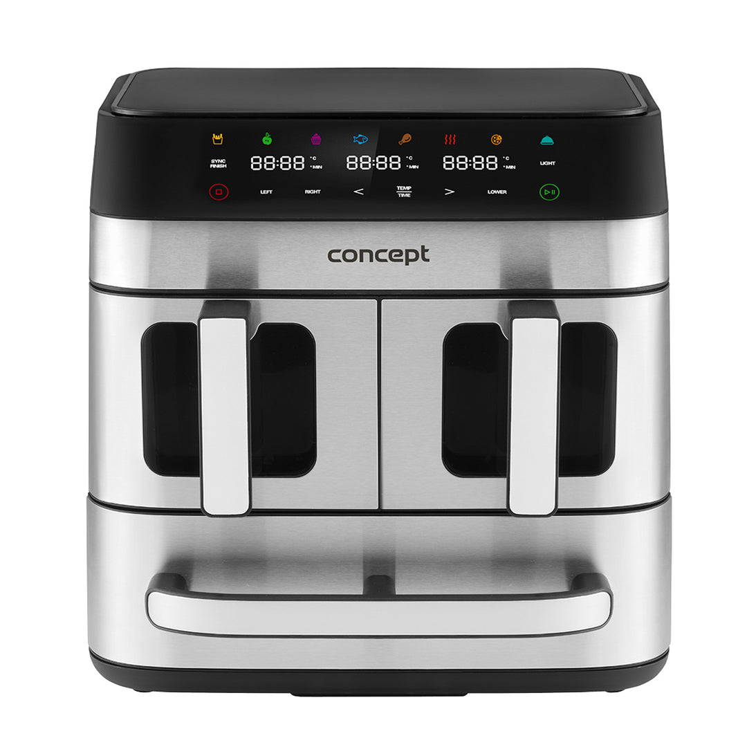 Concept greaseless fryer, 3 separate drawers, synchronized baking, 8 ready programs, FR9000
