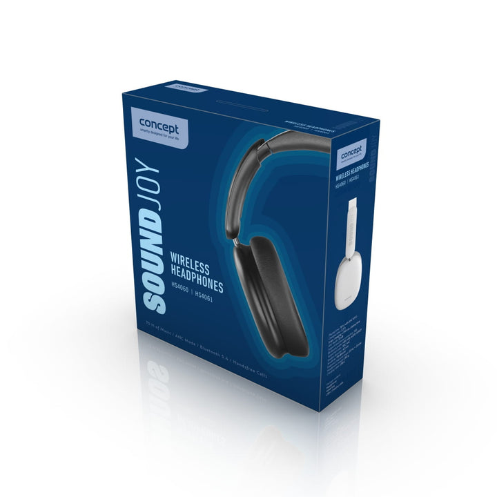 Cluasáin gan sreang in-chluas Concept SoundJoy, suas le 70 uair an chloig d'am athsheinm, Bluetooth 5.4, muirearú tapa, cealú torainn gníomhach suas le 33dB, dubh, HS4060