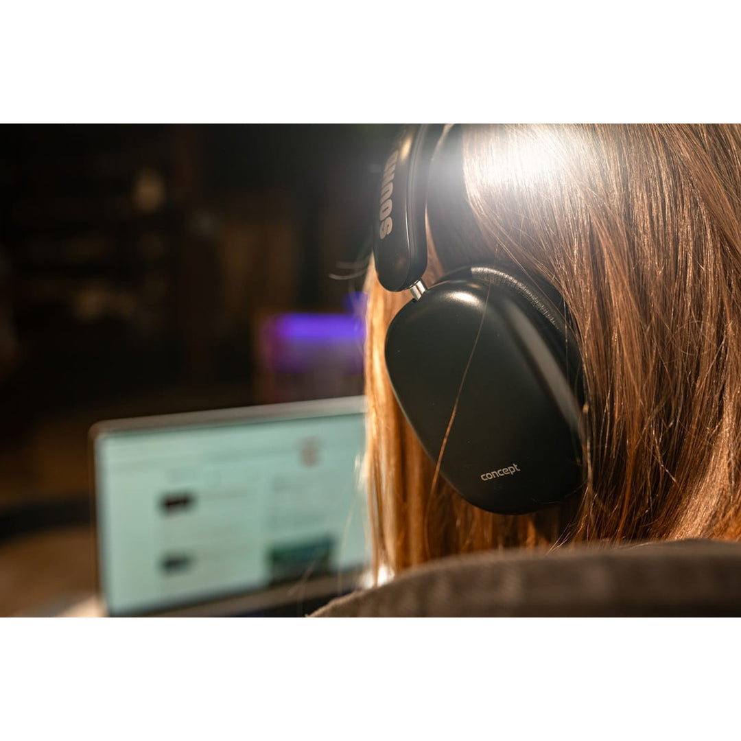 Cluasáin gan sreang in-chluas Concept SoundJoy, suas le 70 uair an chloig d'am athsheinm, Bluetooth 5.4, muirearú tapa, cealú torainn gníomhach suas le 33dB, dubh, HS4060