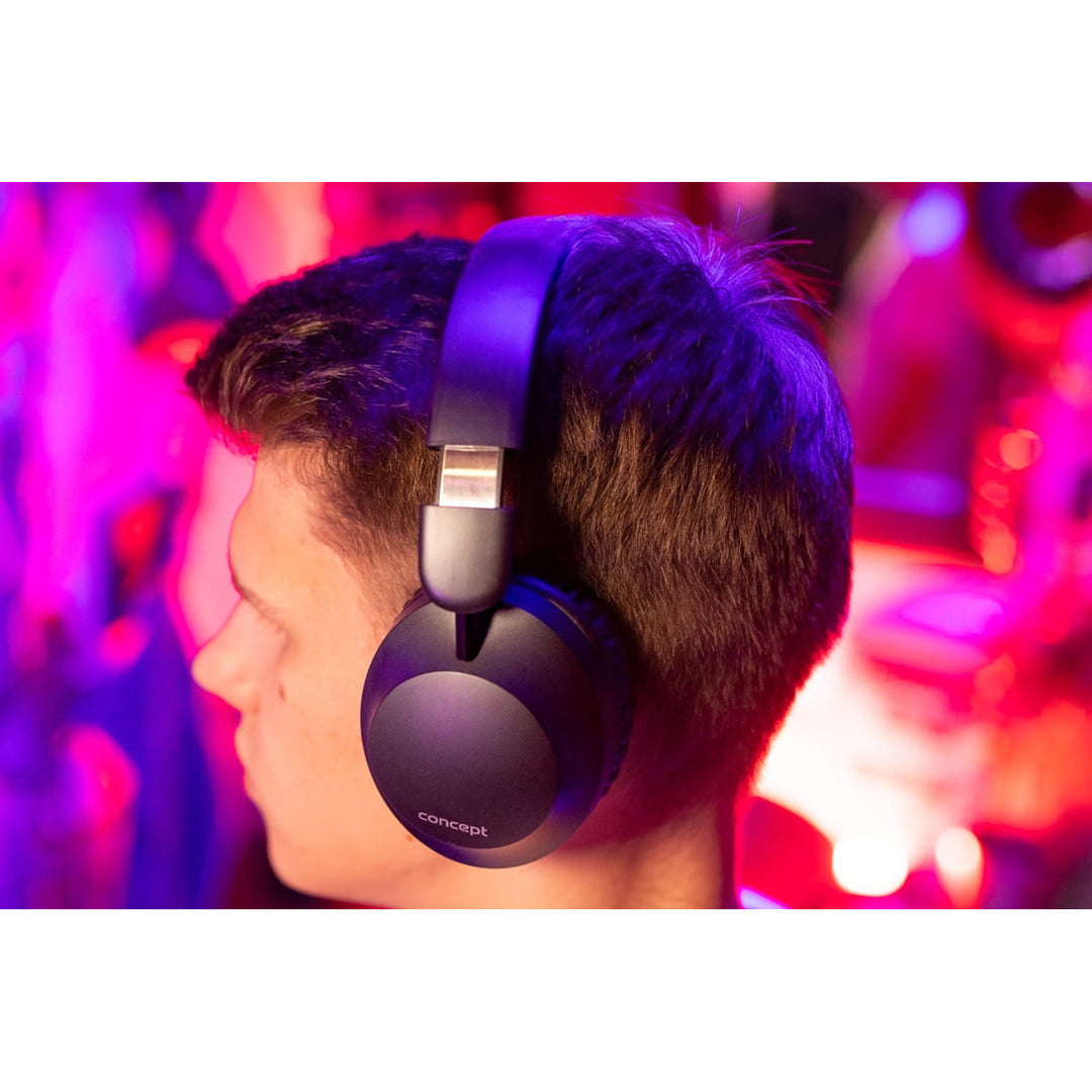 Cluasáin gan sreang in-chluas Concept SoundJoy, suas le 45 uair an chloig d'am athsheinm, Bluetooth 6.0, muirearú tapa, cealú torainn gníomhach suas le 18dB, dubh, HS4080