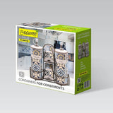 Holiday in Porto Maestro ceramic spice set, 5 pieces, capacity 2x100ml and 2x300ml, With metal stand, MR-20005-04S