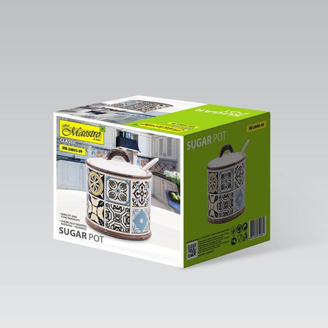 Babhla siúcra Ceirmeach Holiday in Porto Maestro, toilleadh 300ml, spúnóg ceirmeach san áireamh, MR-20005-09