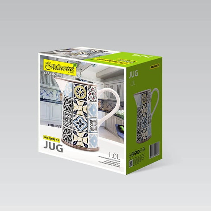 Crúiscín ceirmeach Holiday in Porto ó Maestro, toilleadh 1000ml, MR-20005-55