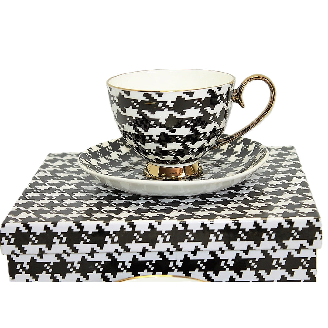 Espresso Cups 2+2 Pepite Gold Accents Porcelain, Queen Isabel
