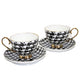 Espresso Cups 2+2 Pepite Gold Accents Porcelain, Queen Isabel