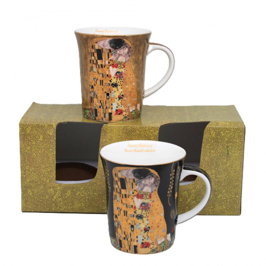 Gustav Klimt Kiss mugs black and brown 400ml, Queen Isabel
