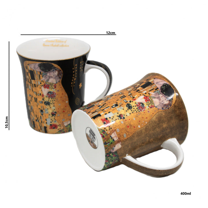 Gustav Klimt Kiss mugs black and brown 400ml, Queen Isabel