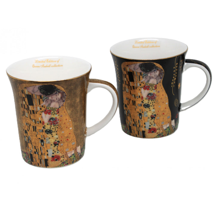 Gustav Klimt Kiss mugs black and brown 400ml, Queen Isabel
