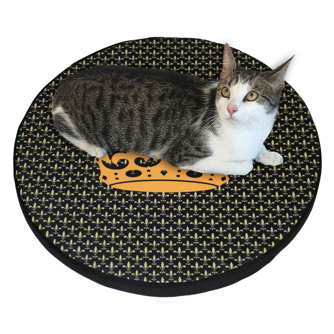 Bertoni cat bed / mattress, made of elastic foam, diameter 55 cm, Crown pattern, Ring