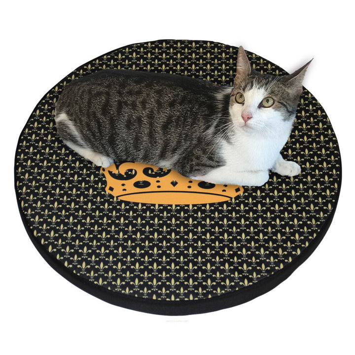 Bertoni cat bed / mattress, made of elastic foam, diameter 55 cm, Crown pattern, Ring