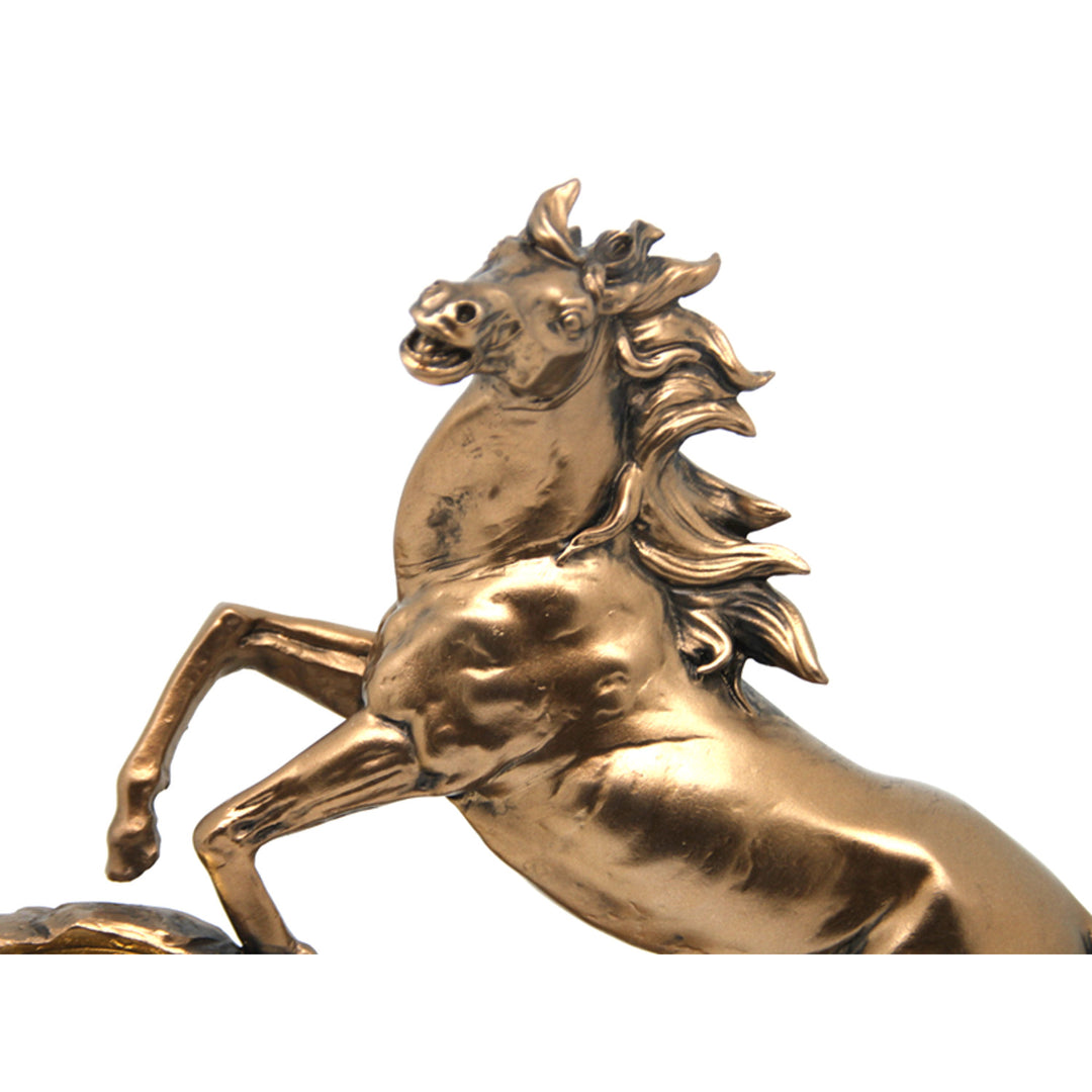 Climbing horse figurine, clock, bronze sculpture, Roman numerals, Queen Isabel