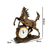 Jumping horse figurine, clock, bronze decoration, Queen Isabel