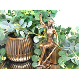 Figurines of Themis with scale and sword, book rests, Queen Isabel, 2 pieces