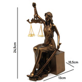 Figurines of Themis with scale and sword, book rests, Queen Isabel, 2 pieces