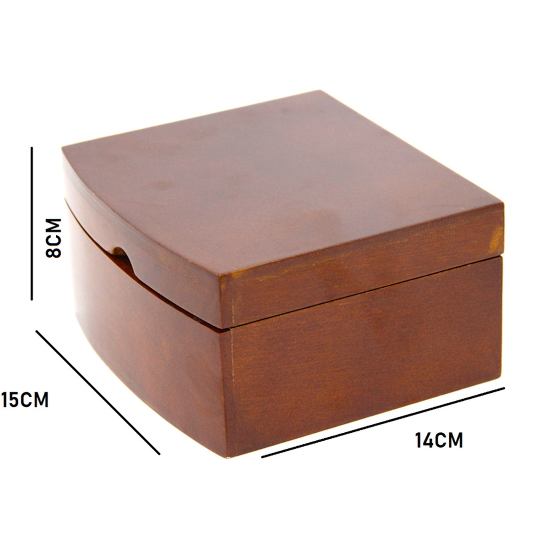 Jewelry box, wooden, brown, organizer, compartments, Queen Isabel