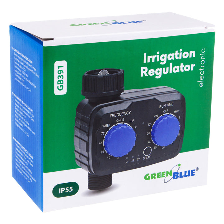 GreenBlue electronic irrigation controller, programmer, power 2x 1.5V AA, GB391 + 2x Varta Industrial AA alkaline battery
